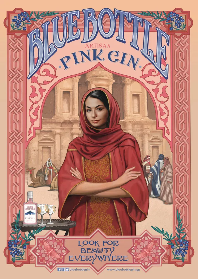 Blue Bottle Gin advertising poster