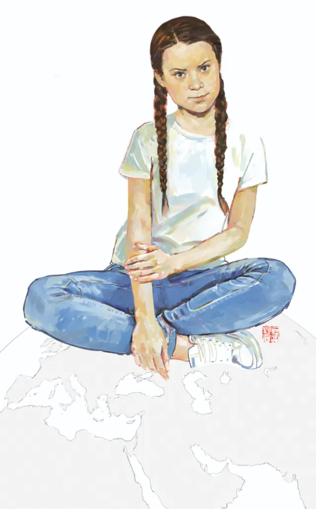 Fashion illustration of teenage girl 
