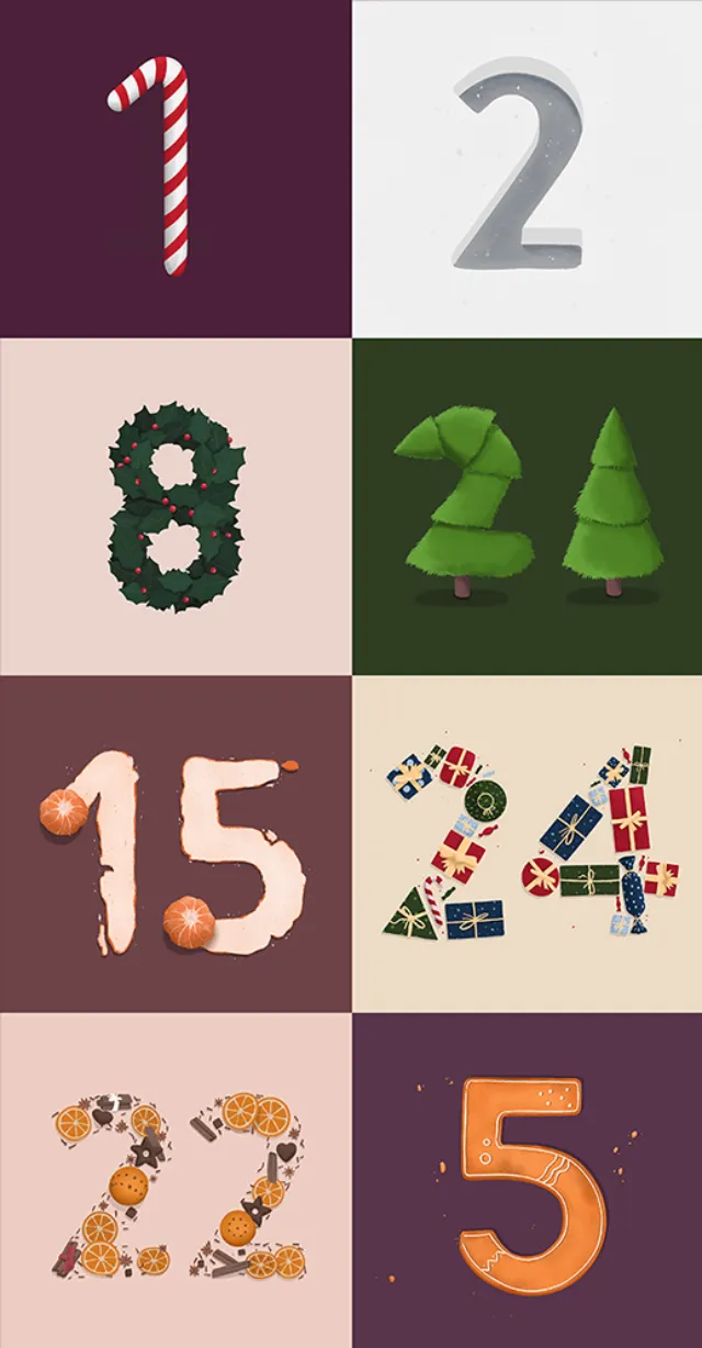 Lettering number shapes