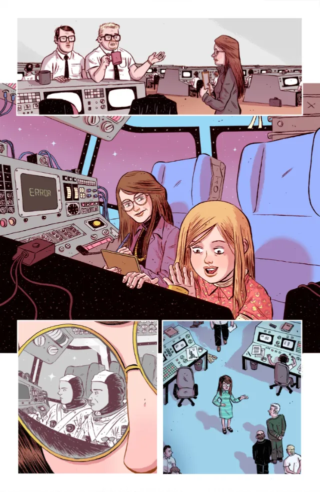 Comic art of space station 