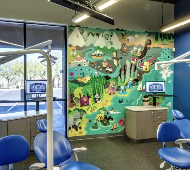 children wall illustration in hospital
