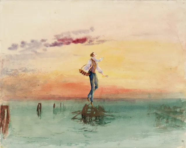 Walking on water oil painting
