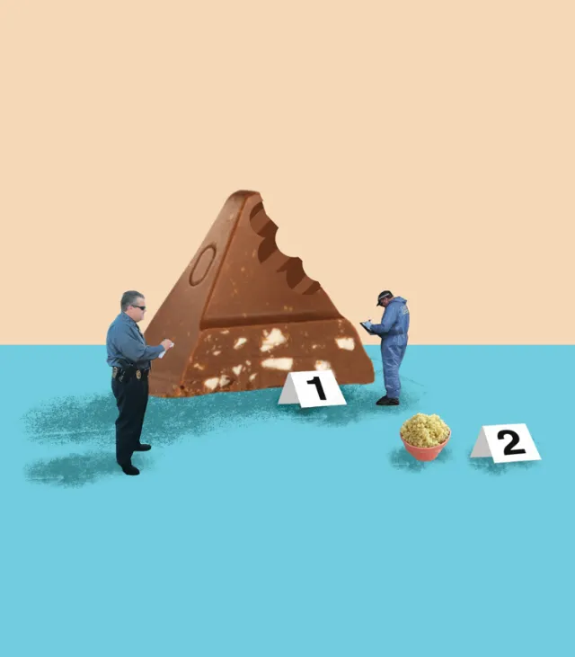 Illustration of people calculatiing the food race
