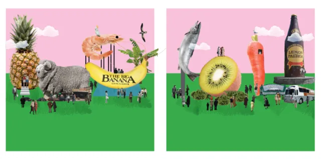 Graphic collage of fruits