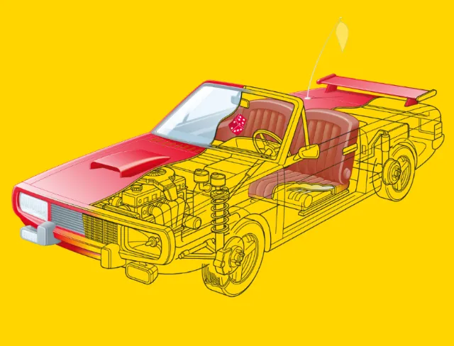Vector art of car interior parts