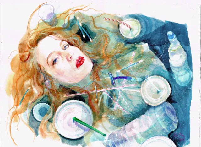 Watercolor illustration of woman
