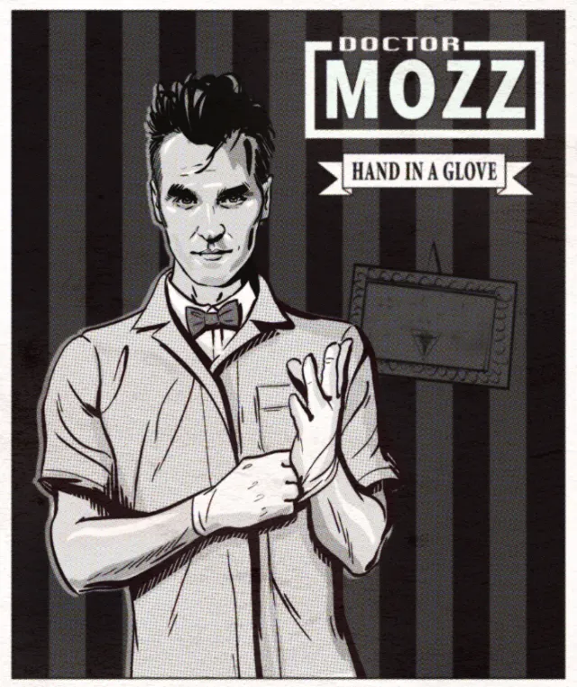 Illustration of Doctor Mozz putting on a glove by Jessine Hein