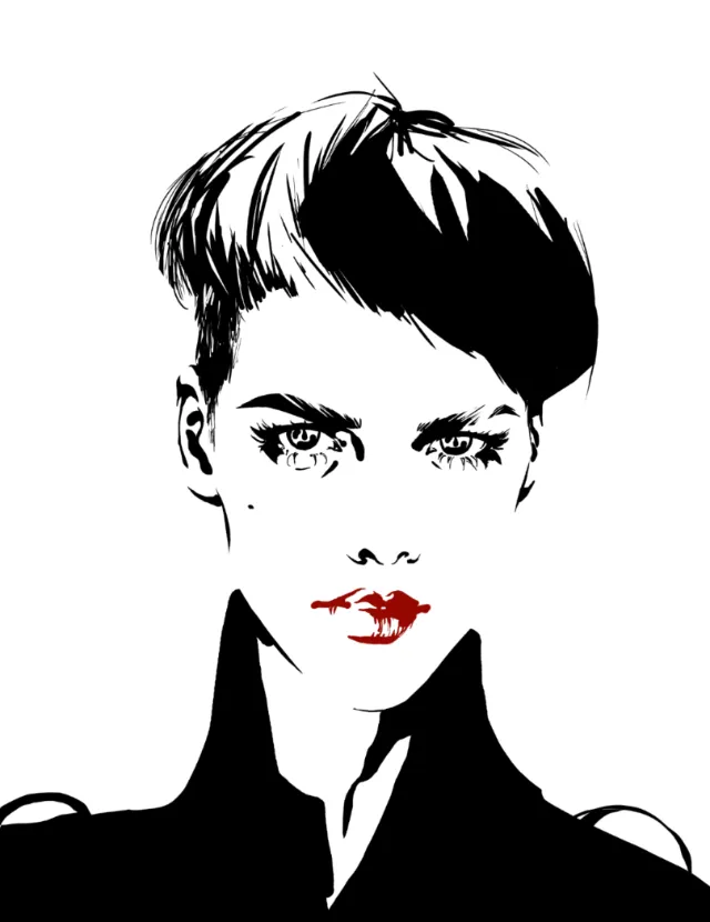Black and white portrait of girl