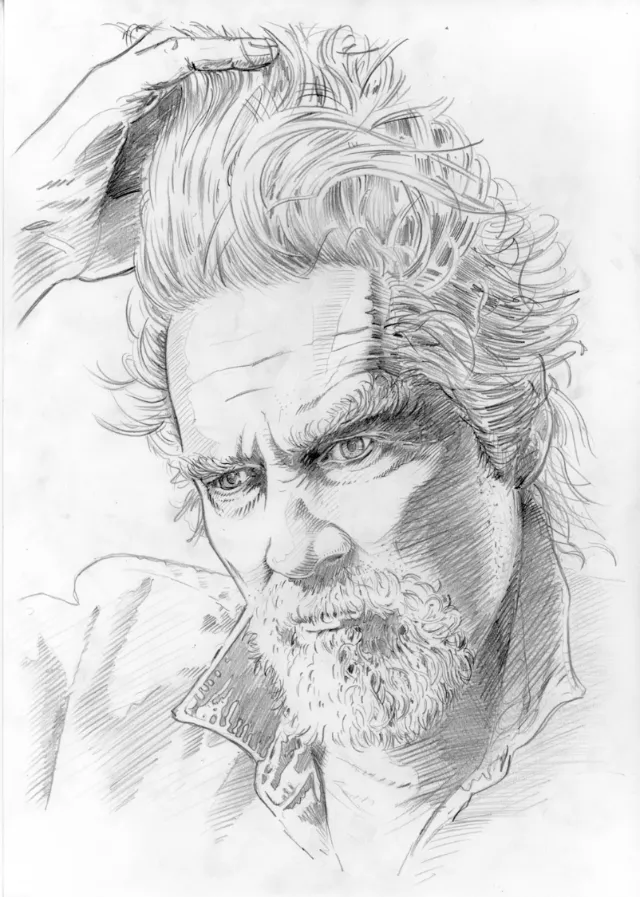 Jeff Bridges sketch portrait by BoomArtwork