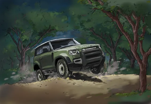 Adventure jeep loose illustration