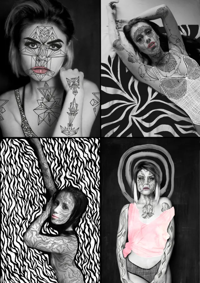 Graphic art on human body