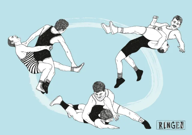 Graphic wrestling art