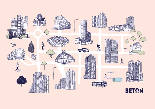 Architecture beton buildings