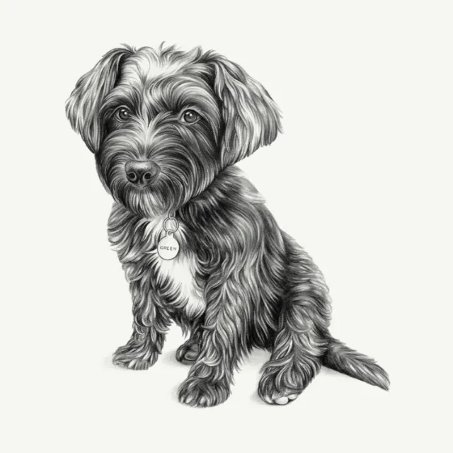 Animal Dog black and white art