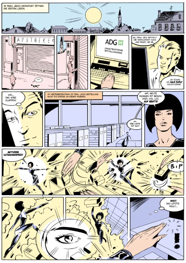 Comic series collage of characters