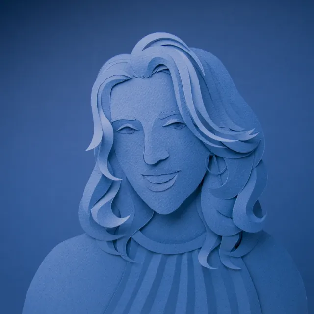 Paper art of Pantone self portrait
