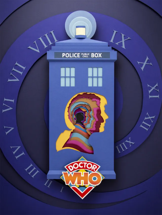 Dr. Who's Tardis paper sculpture.