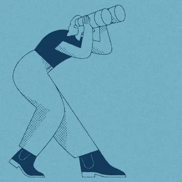 People watching distant objects
