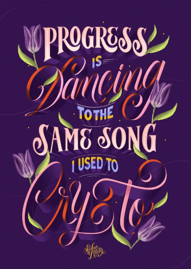 Progress is dancing to the same song I used to cry to