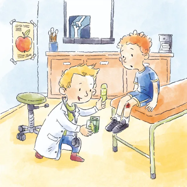 Cartoon & Humour doctor treating a wound