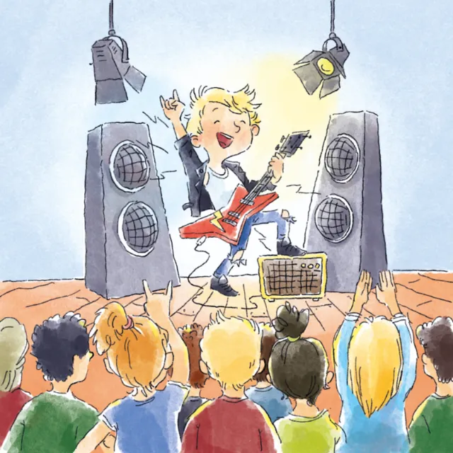 Cartoon & Humour young rockstar