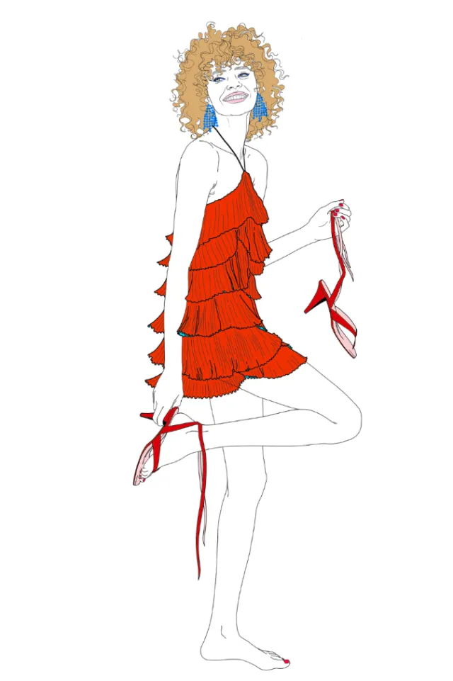 Beauty woman in a red dress