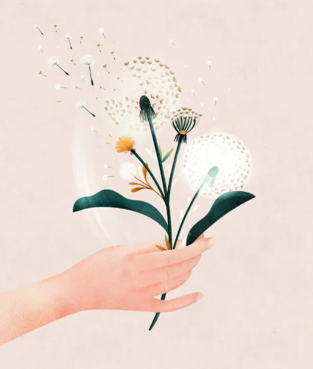 Floral theme freedom symbol for Brazilian funeral company Primaveras