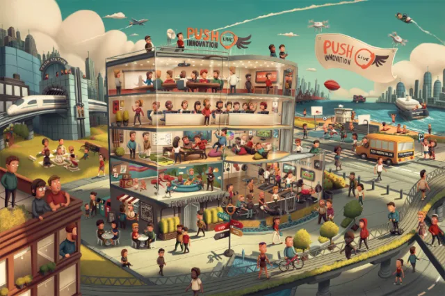 Advertising poster of Push Innovation Live City