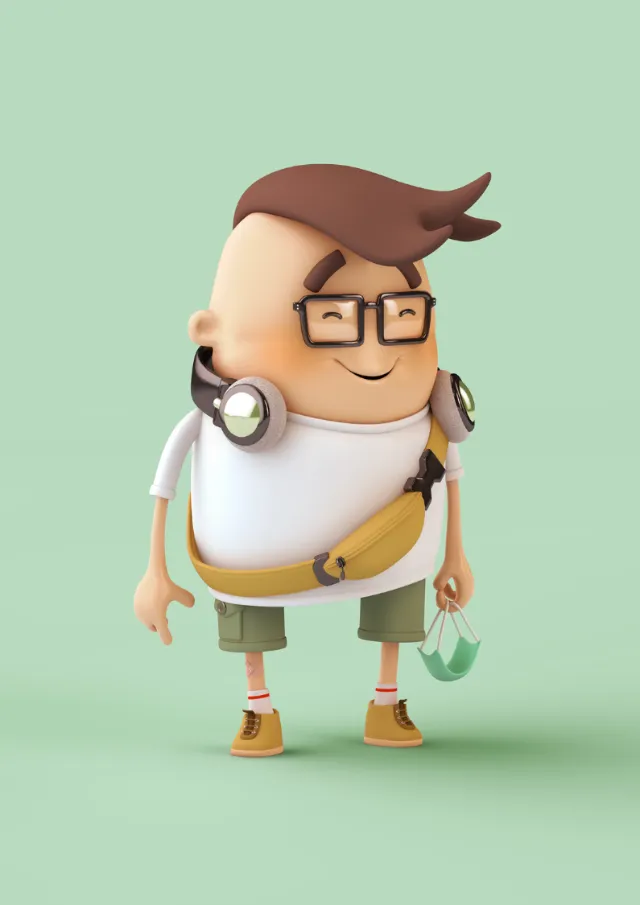 3d / CGI Boy with headphones
