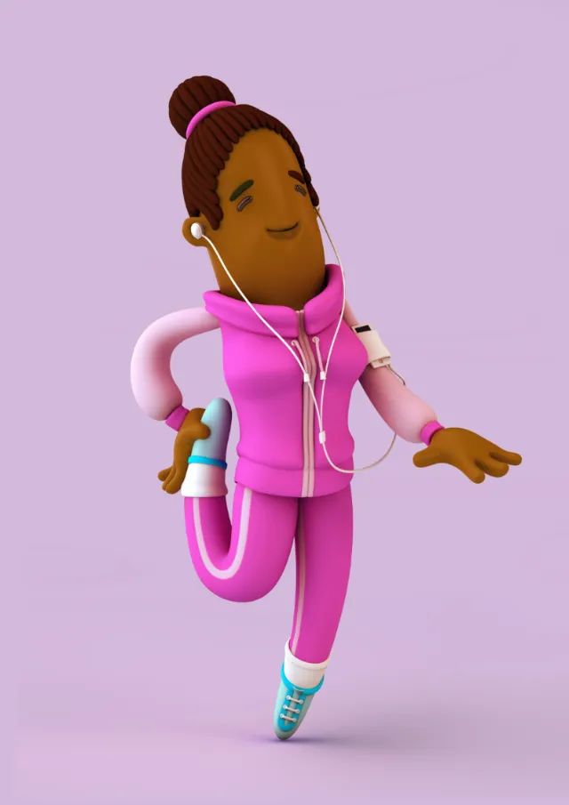 3d cgi woman doing aerobics