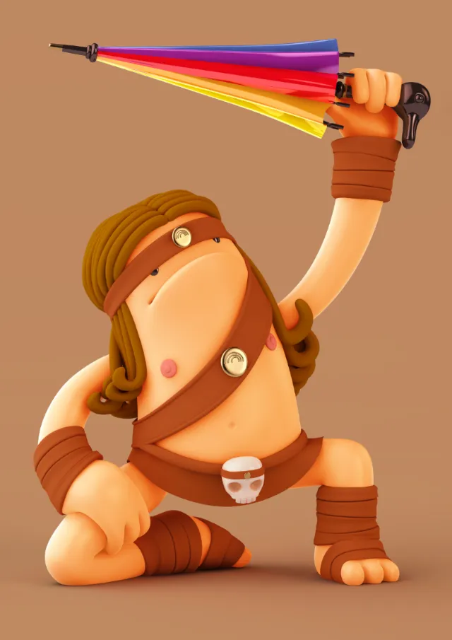 3d cgi Character with sword