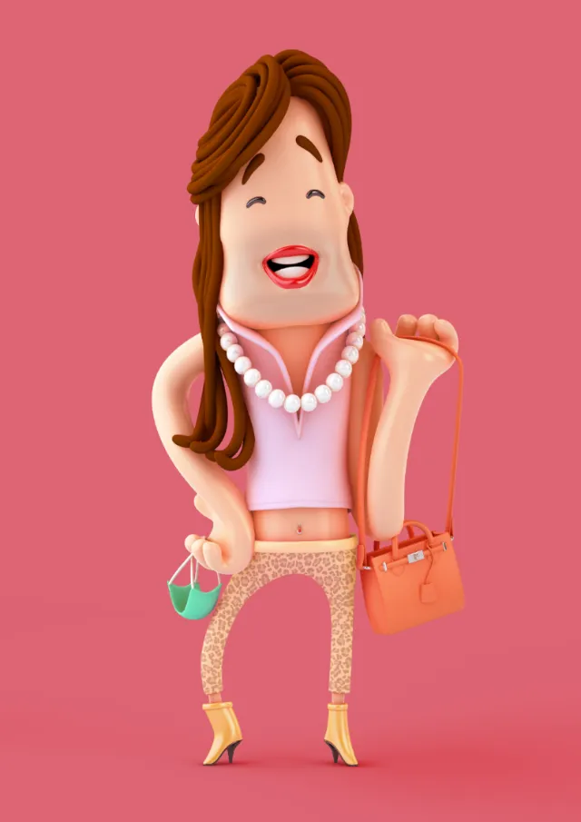 3d cgi woman with jewellery