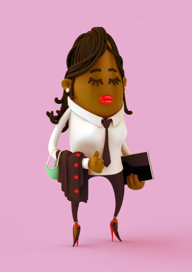3d / CGI Woman going to office