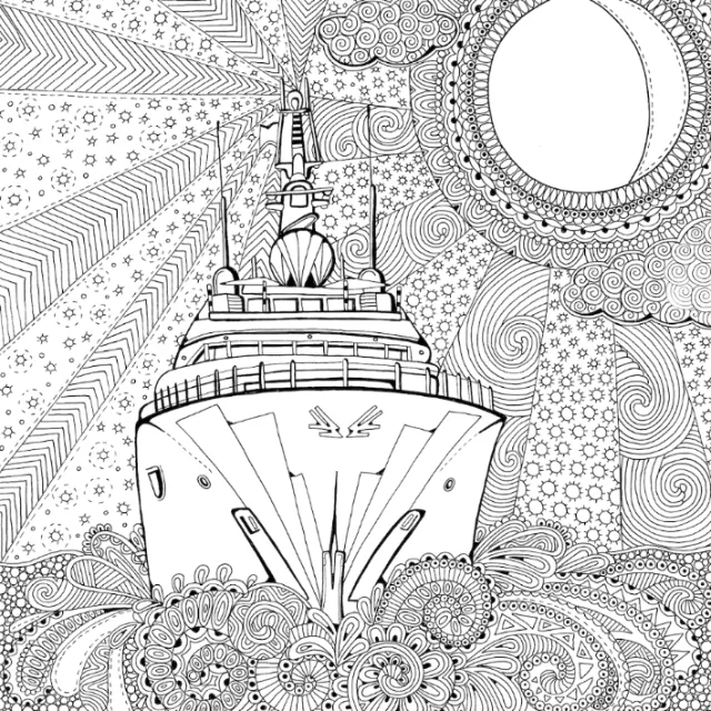 Decorative art of ship