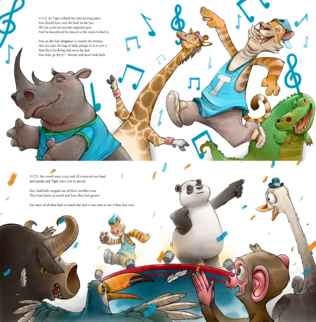 Book Cover with animal art
