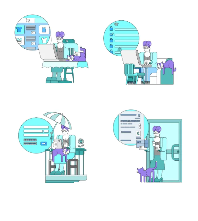 Person managing tasks with computer and documents, cat nearby by Tobias Wandres