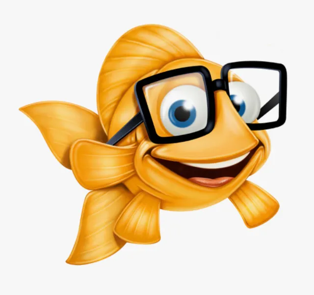 Character Design of fish with glasses