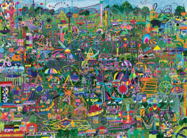 Park rides theme puzzle artwork