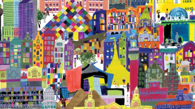 Puzzle design of Iconic buildings around the world