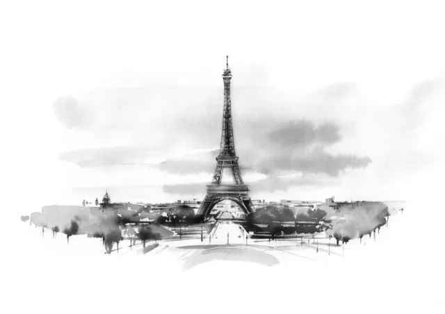 watercolor art of paris