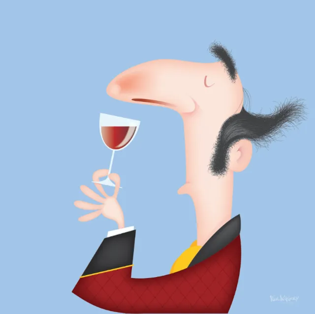 Graphic of man with wine glass