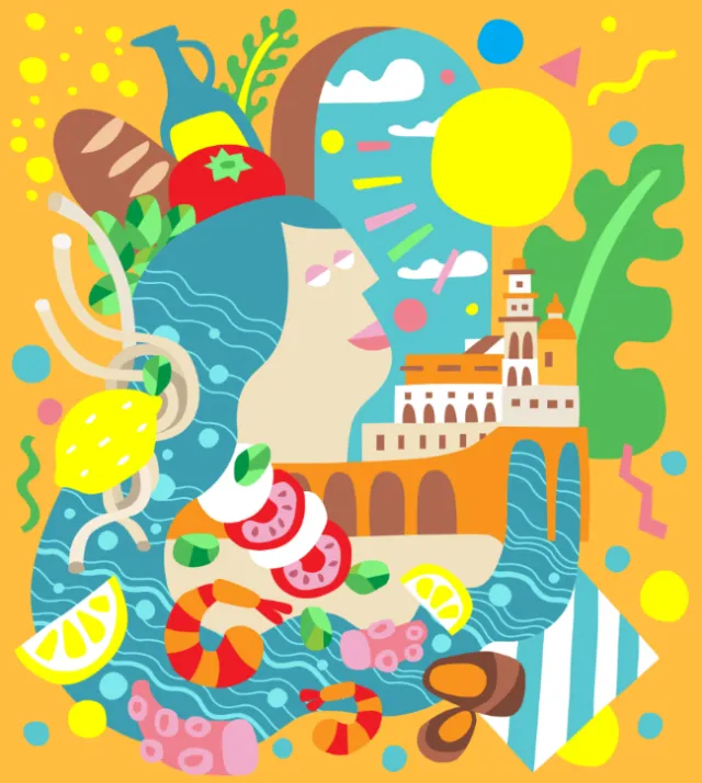 Graphic woman and sunshine