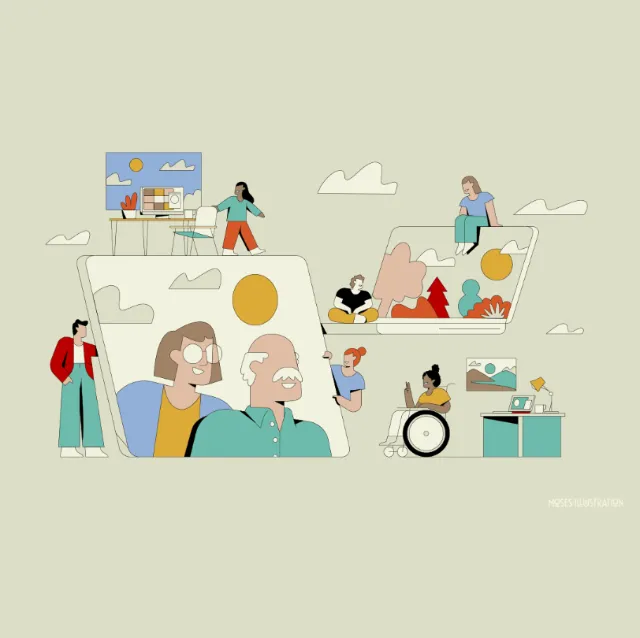 Graphic art of couple