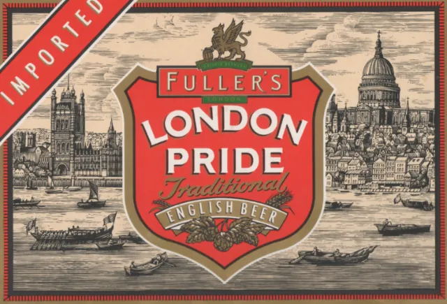 Fuller's London Pride beer label with London skyline by Caroline Church