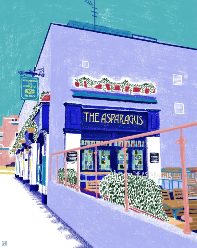 The Asparagus Free House painted by Georgie Stewart