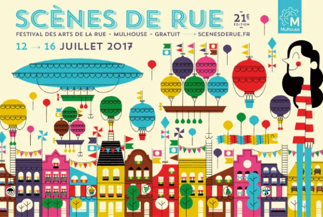 Mulhouse Scenes De Rue poster design
