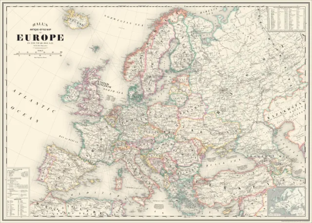 European Antique Style Map 2021