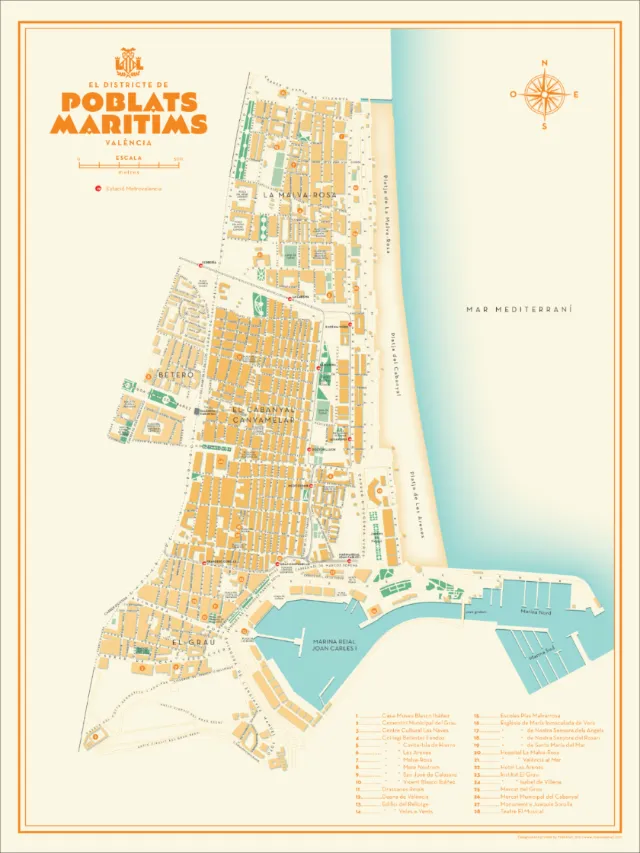 Valencia's Poblats Maritims Map design