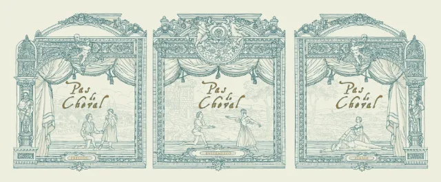 Plus wine box label illustration