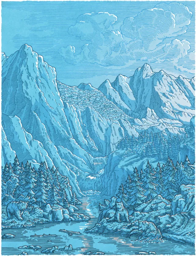 Beautiful Nature wood engraving art
